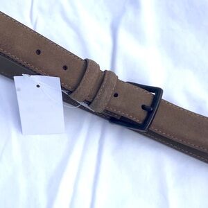 NWT J. Crew Tan and Brown Suede Leather Belt Classic Design 34”